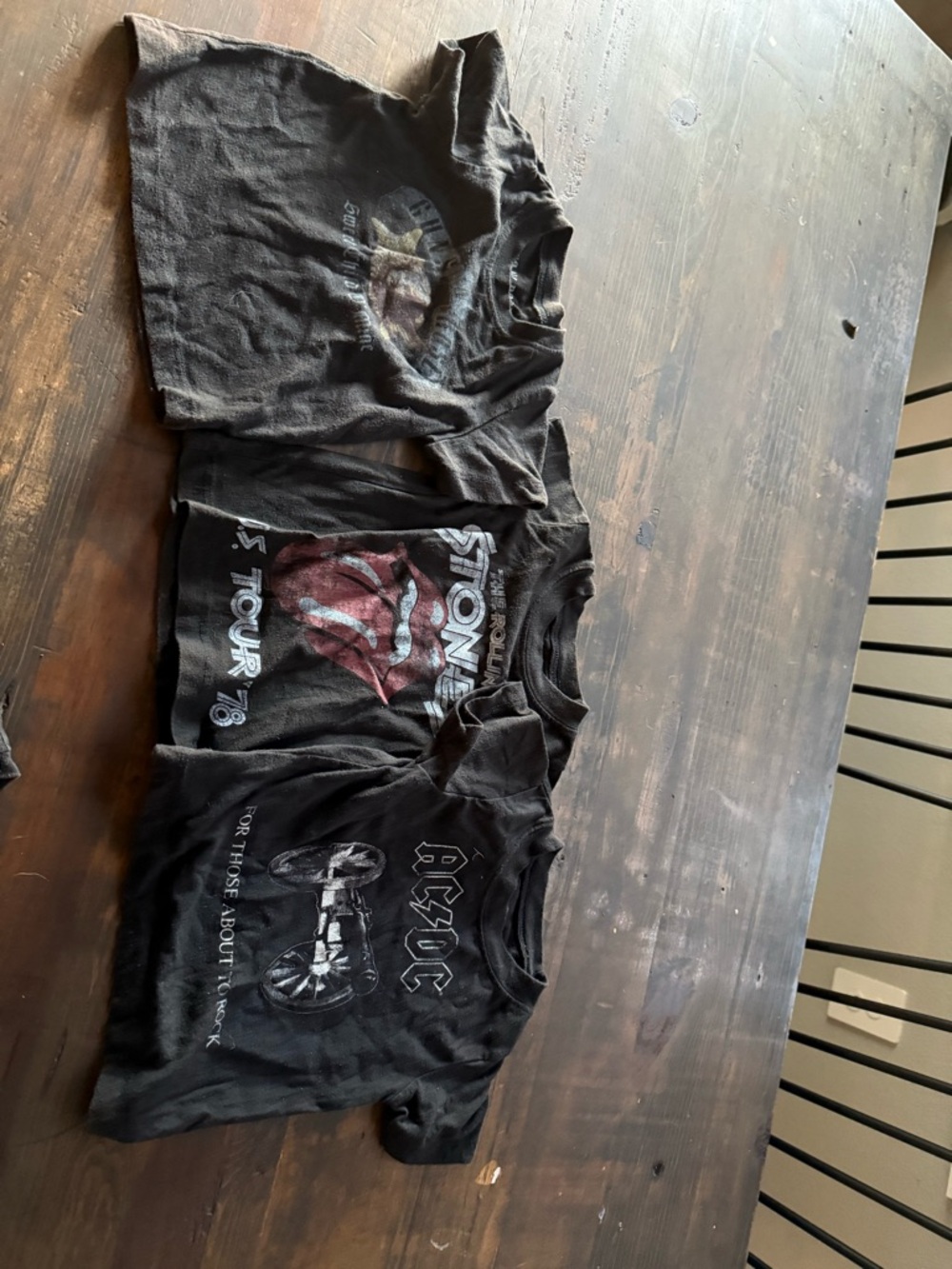 AC/DC & Rolling Stones Black Graphic Kids T-Shirt Bundle